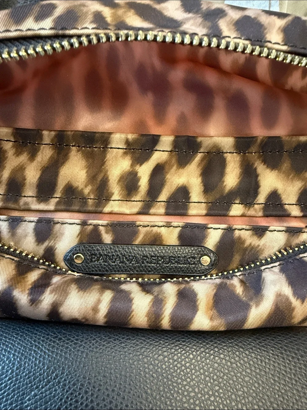 NWT BANANA REPUBLIC MINI LEOPARD NYLON BACKPACK/POCKET